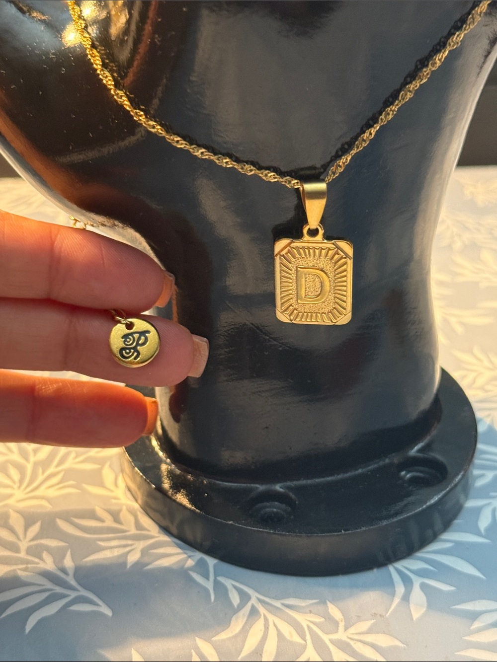 Plunder Gold-Tone D Initial Pendant Necklace